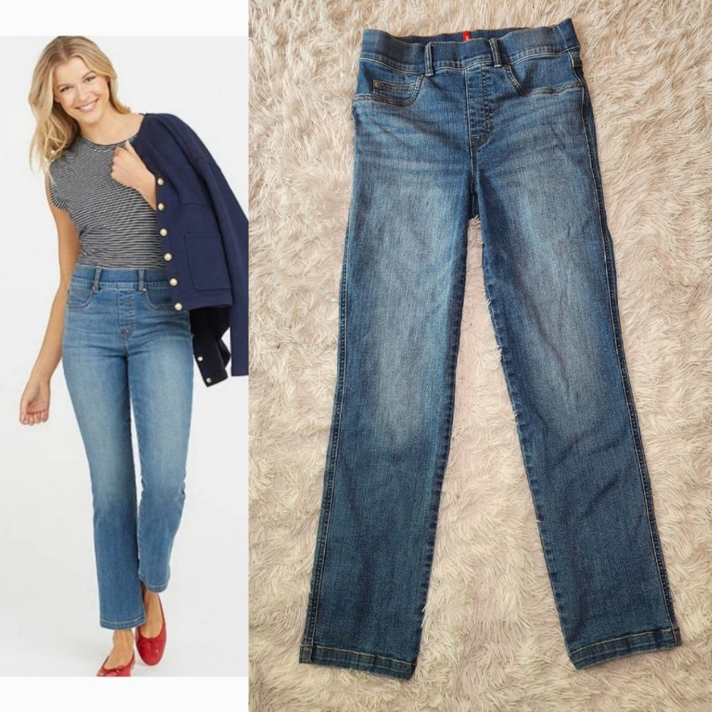 Spanx Straight Leg Ankle Jeans in Indigo